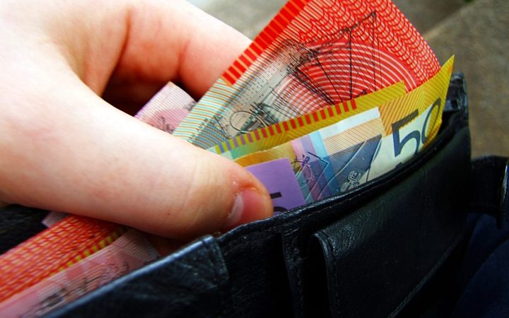 Australian dollar notes in a wallet